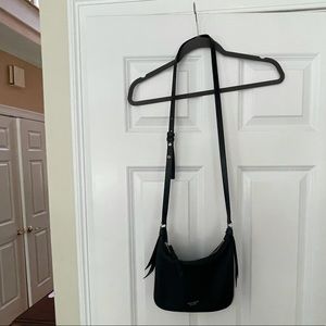 Black crossbody with pink trim